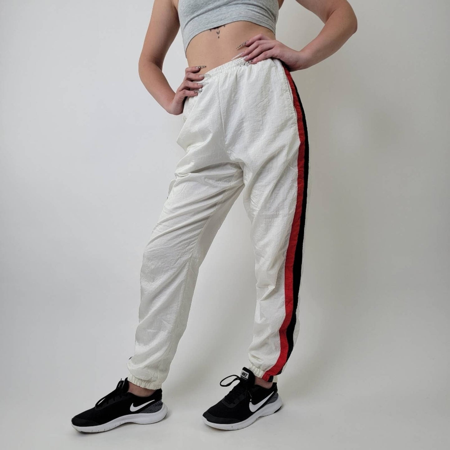 Boast USA Striped Colorblock Warm-Up Jersey Lined Track Pants - M