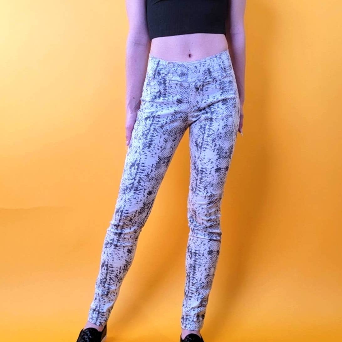 Muleka Mulher Snakeskin High Rise Pants - 4 / 28