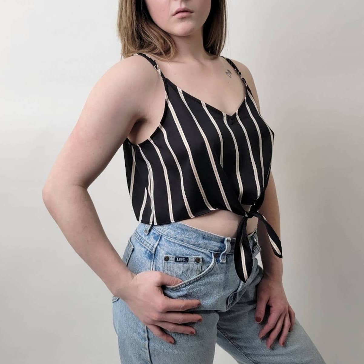 Forever 21 Striped Crop Top Tank Cami - M