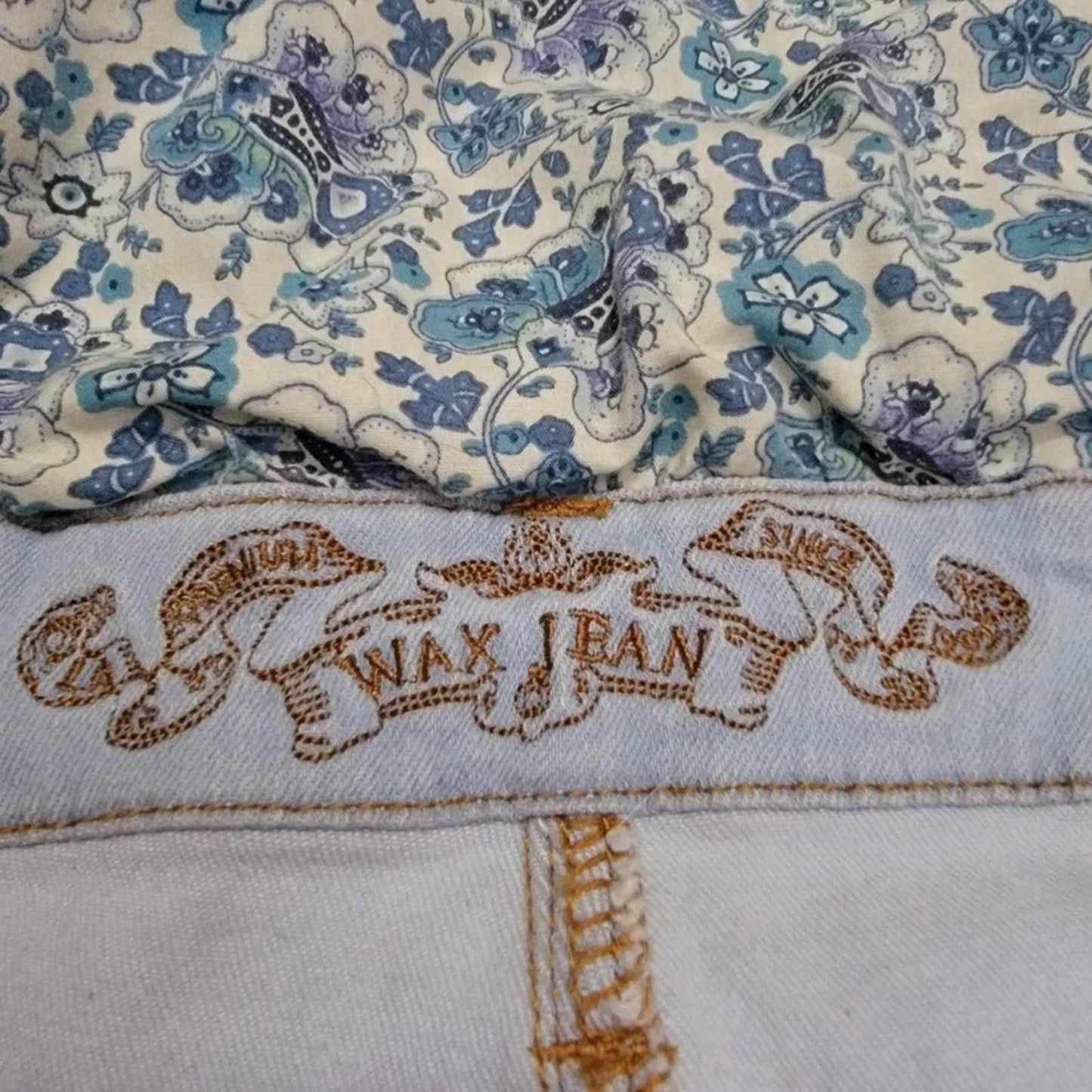 Light Wash Wax Jean Overalls Shortalls - M