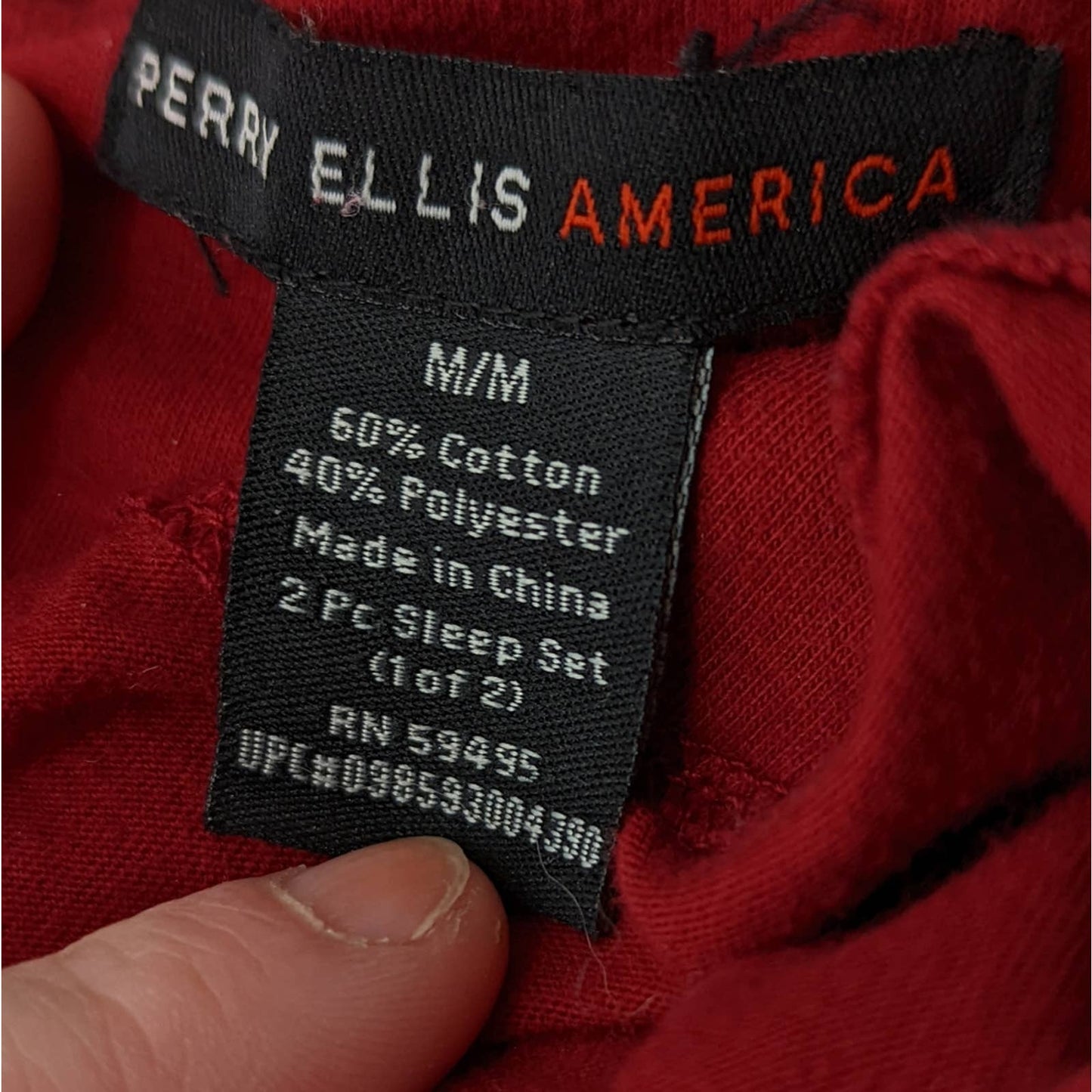 Perry Ellis Red Long Sleeve Henley - M