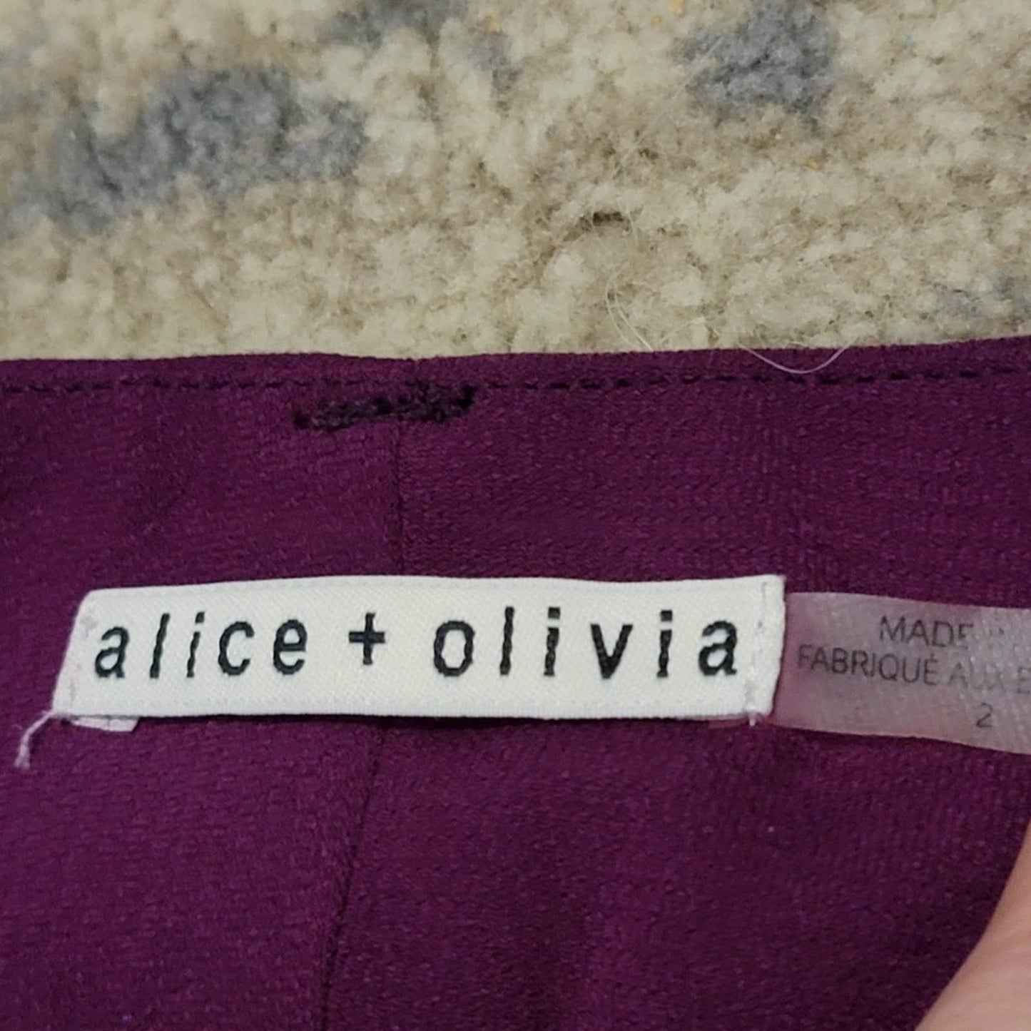 Alice + Olivia Burgundy Straight Slim Pants - 2
