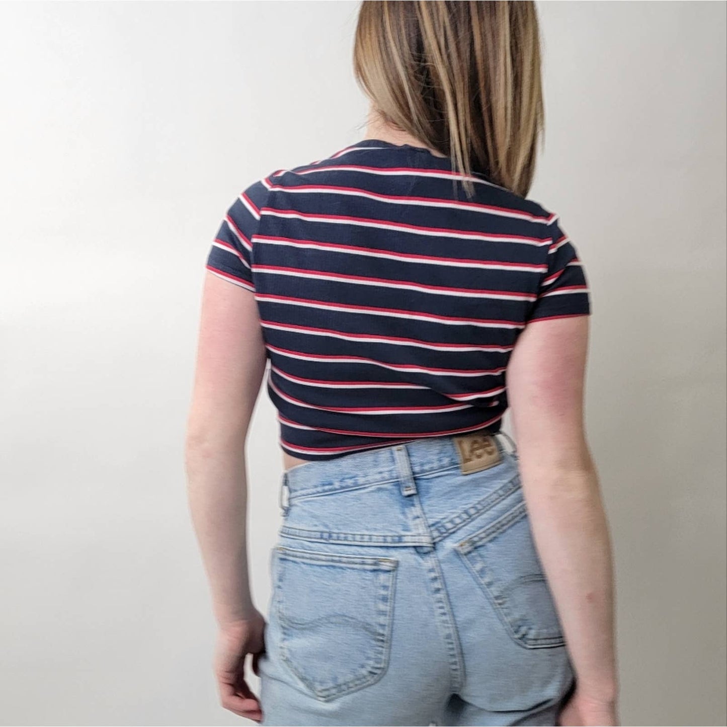 H&M Red White & Blue Stripe Crop Top - Medium