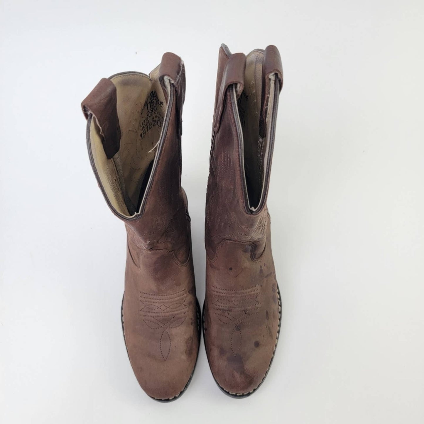Old West Corona Leather Point Toe Cowboy Boots - 3 D