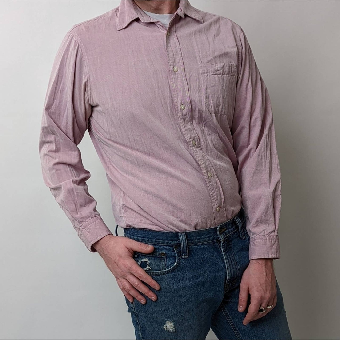 Cremieux Pale Pink Long Sleeved Button Down Dress Shirt - M