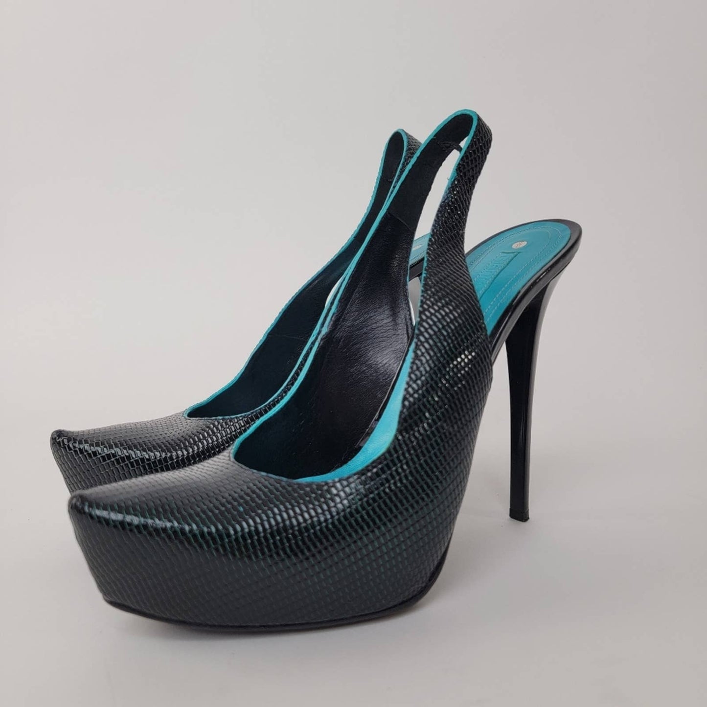 Luxury Designer Gianmarco Lorenzi Platform Stiletto Slingback Pumps - 9