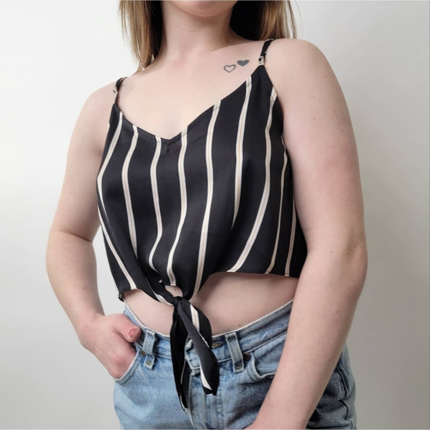 Forever 21 Striped Crop Top Tank Cami - M