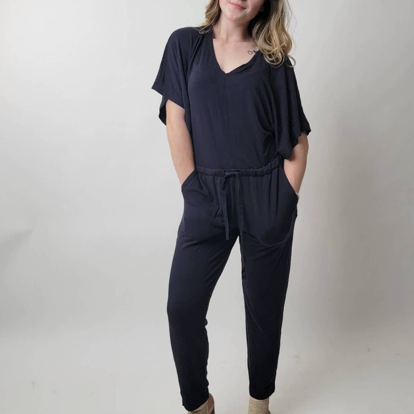 NWOT J. Crew Navy Blue V-neck Jumpsuit - 4