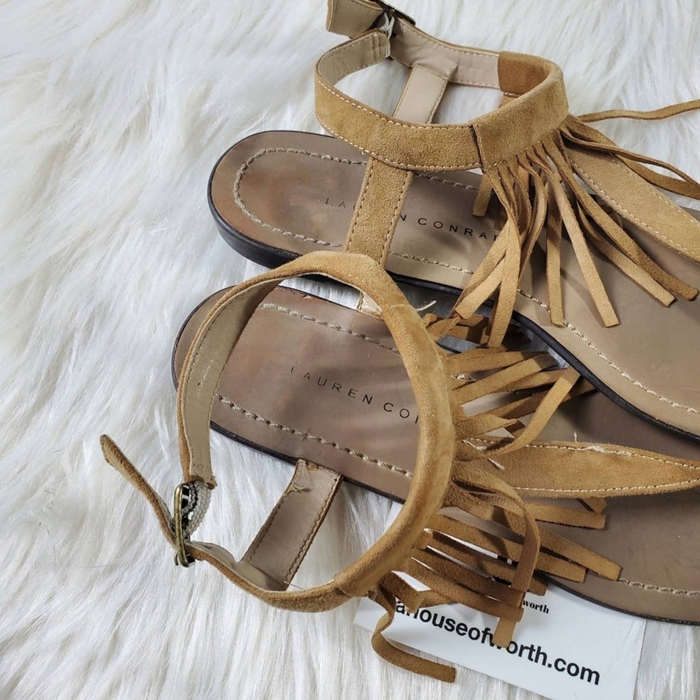 LC Lauren Conrad Boho Fringed Tassel Sandals - 7