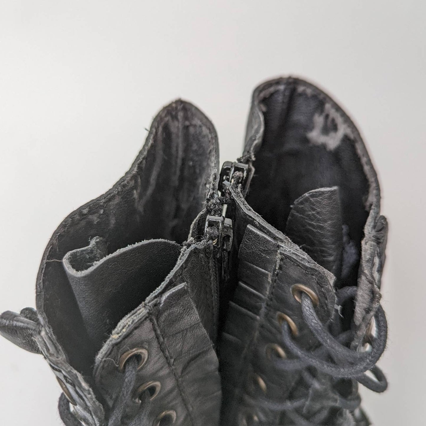Betsey Johnson Lotso Black Moto Buckle Grunge Combat Boots - 7.5