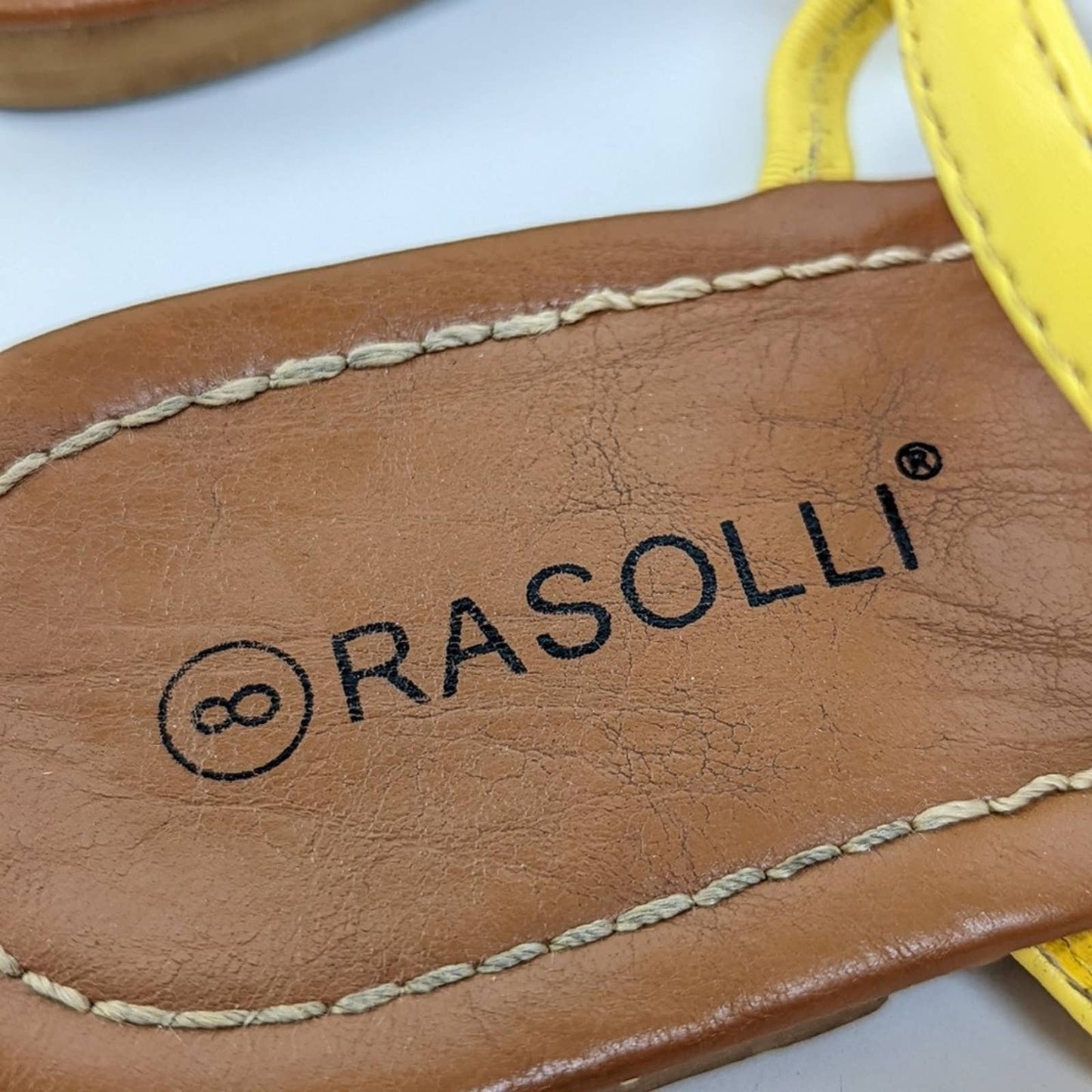 Rasolli Yellow Ruffled Strappy Thong Sandals - 8
