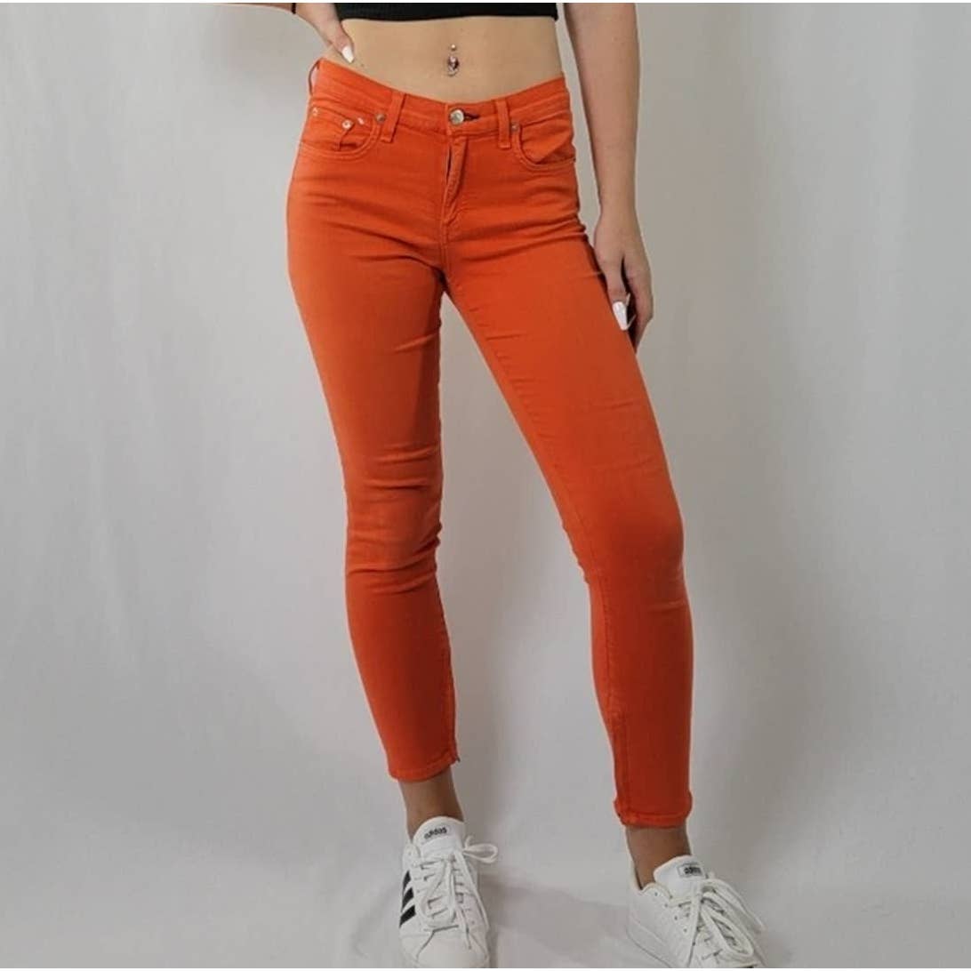 rag & bone Zipper Capri Jean in Vermillion Denim│27