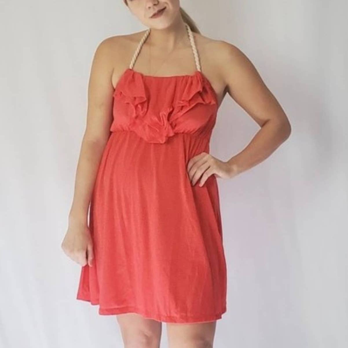 Derek Heart Red Flowy Tunic Dress - L