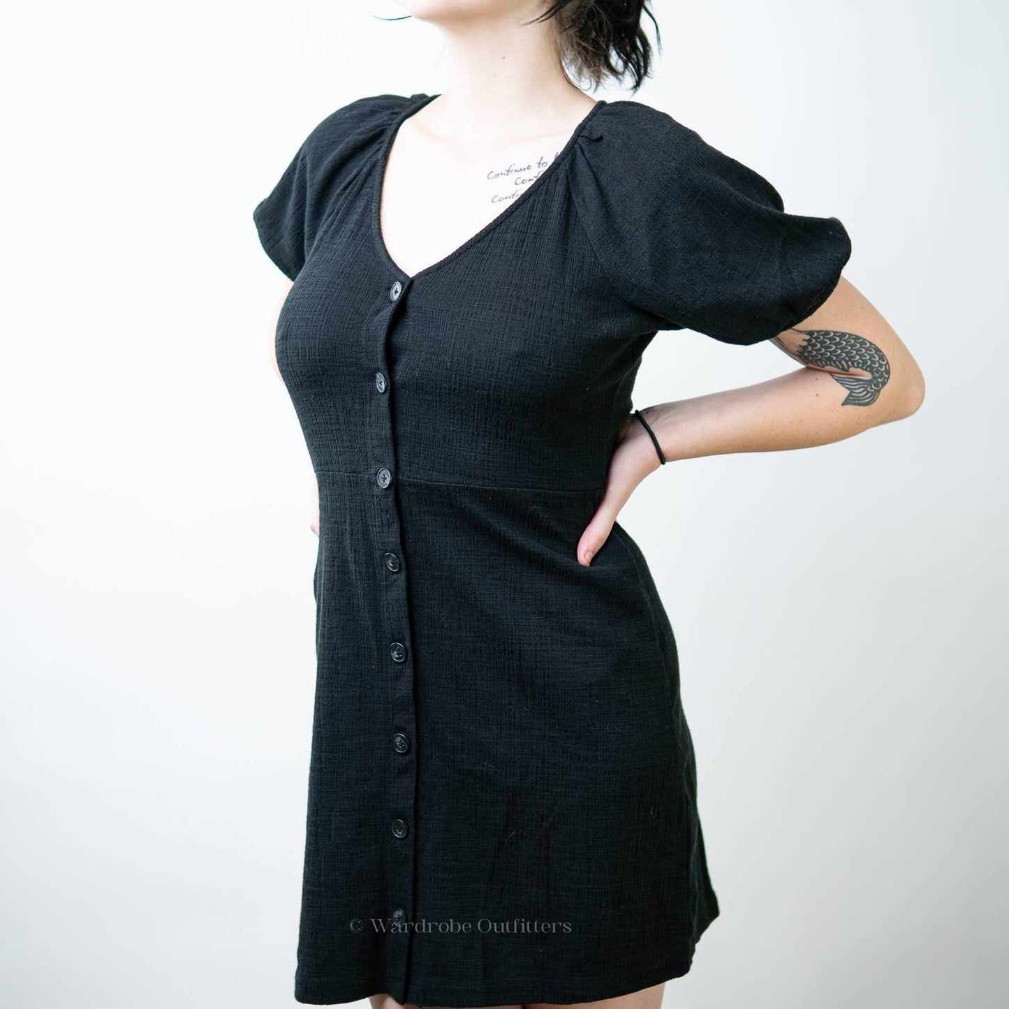 Madewell Textured & Tread Puff Sleeve Dress - S
