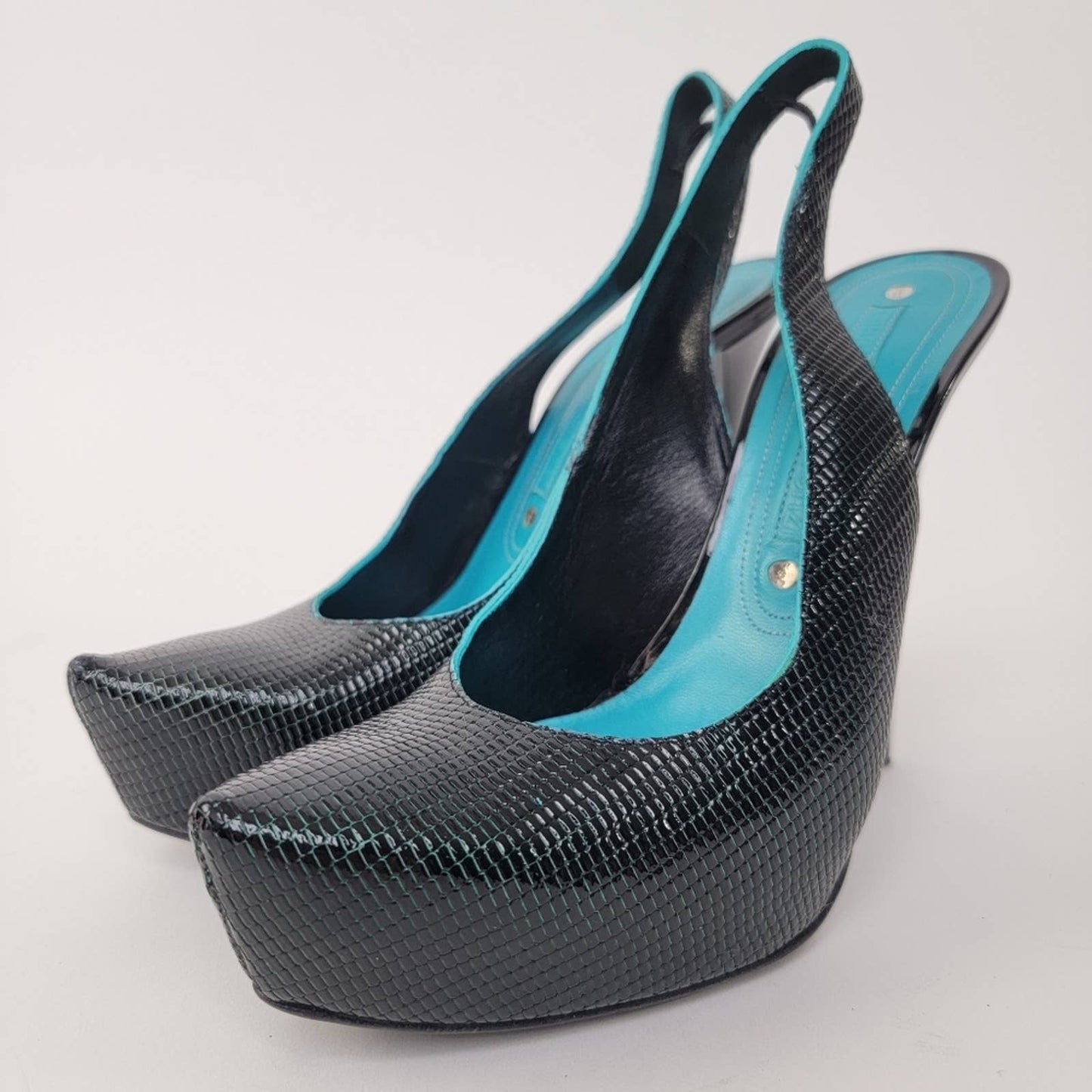 Luxury Designer Gianmarco Lorenzi Platform Stiletto Slingback Pumps - 9