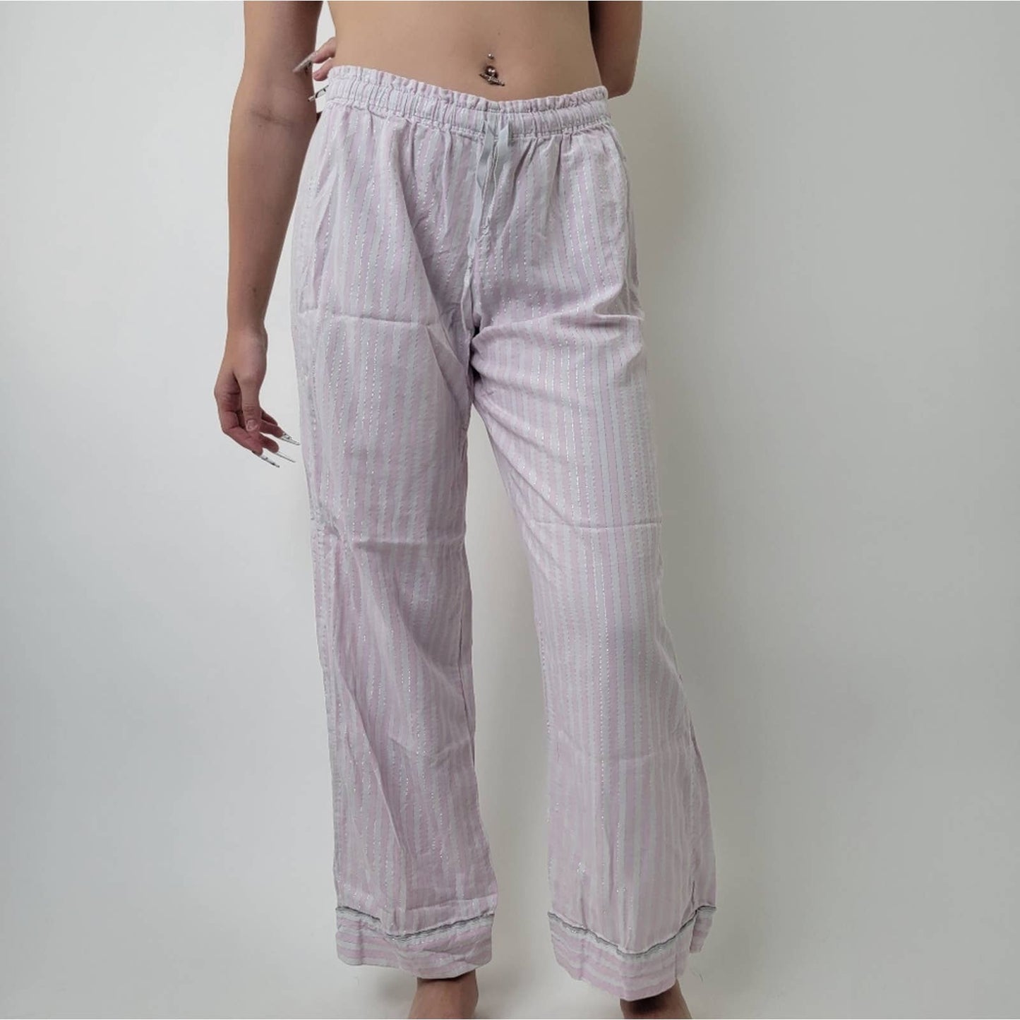 Victoria's Secret Blush Pink Striped Sleep Pants - M