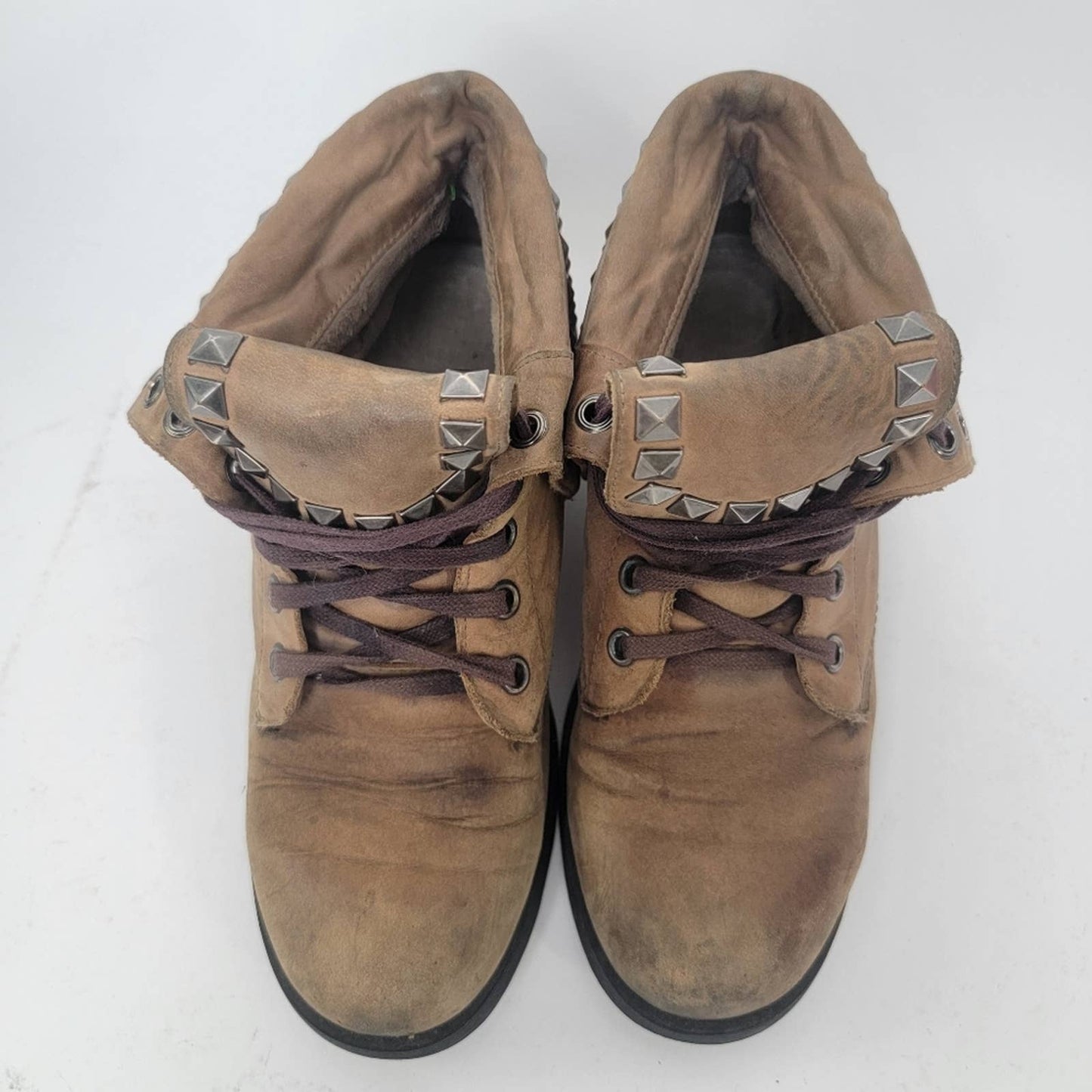 Studded Chunky Rivet Moto Boots - 6.5