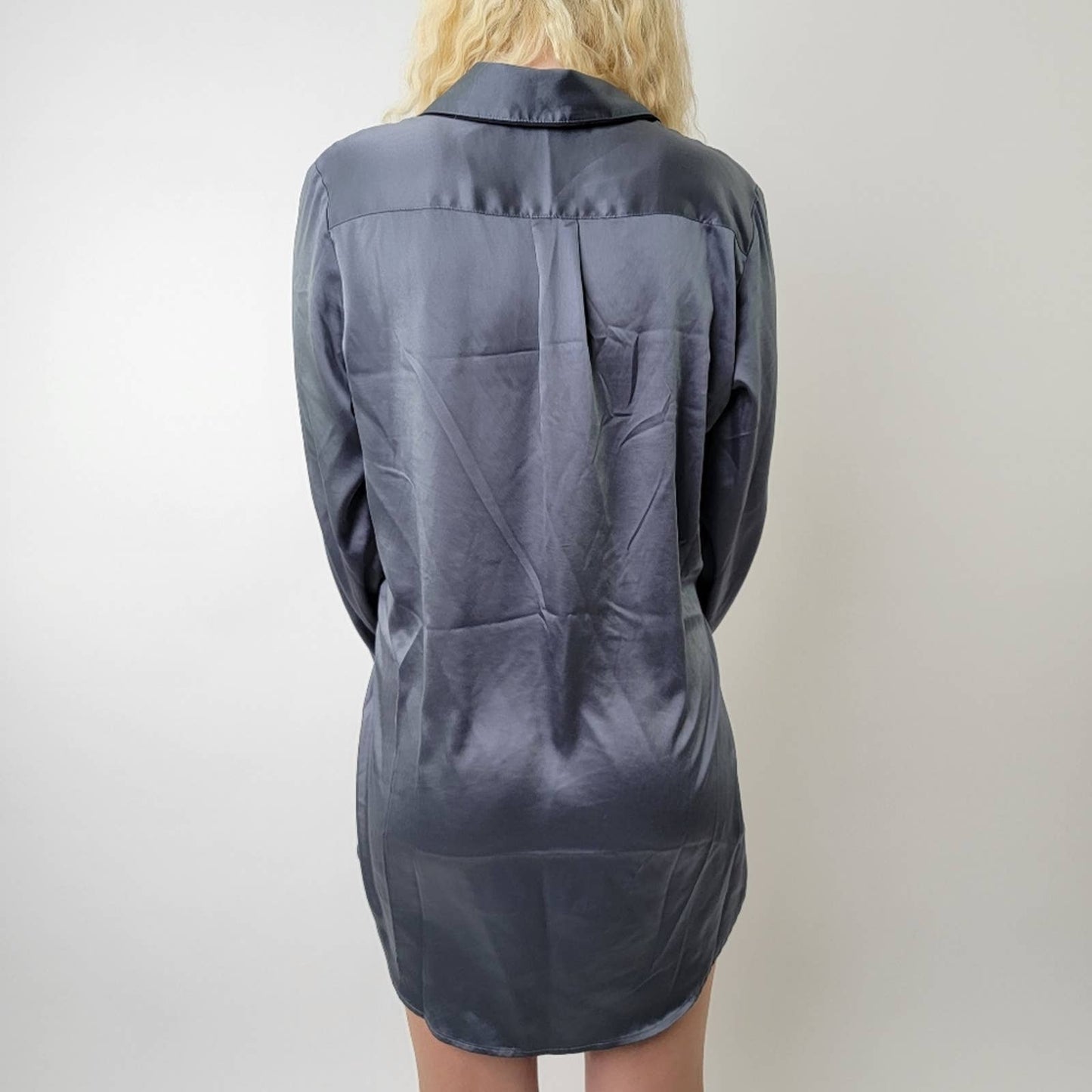 Victoria's Secret Silky Grey Sleep Shirt Dress - M
