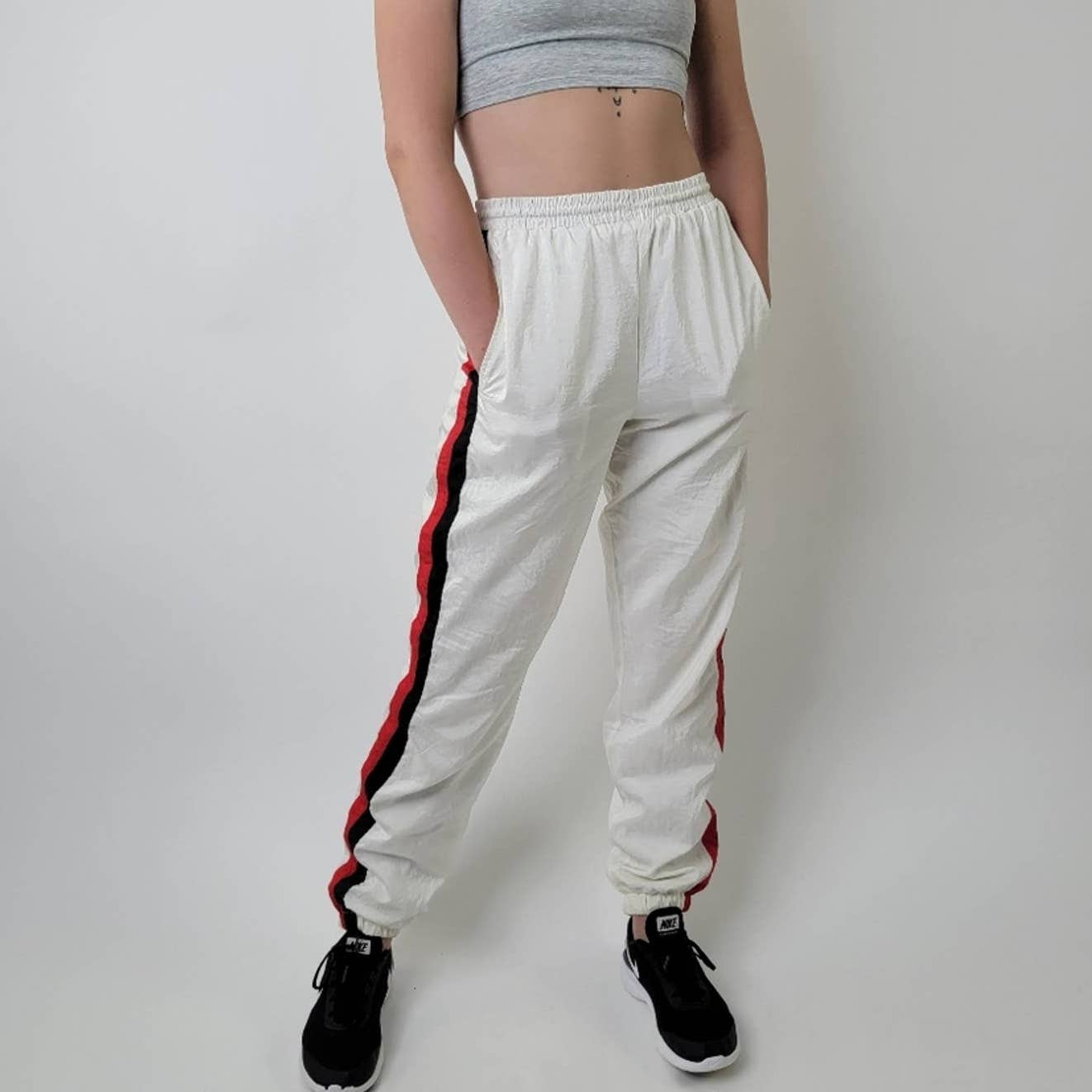 Boast USA Striped Colorblock Warm-Up Jersey Lined Track Pants - M