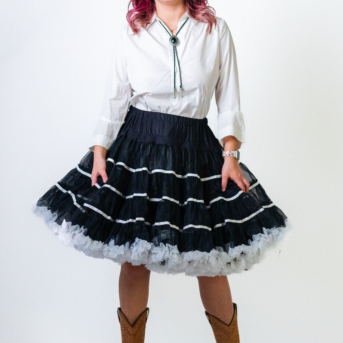 Vintage 70's Western Puffy Tulle Cowgirl Skirt Tutu