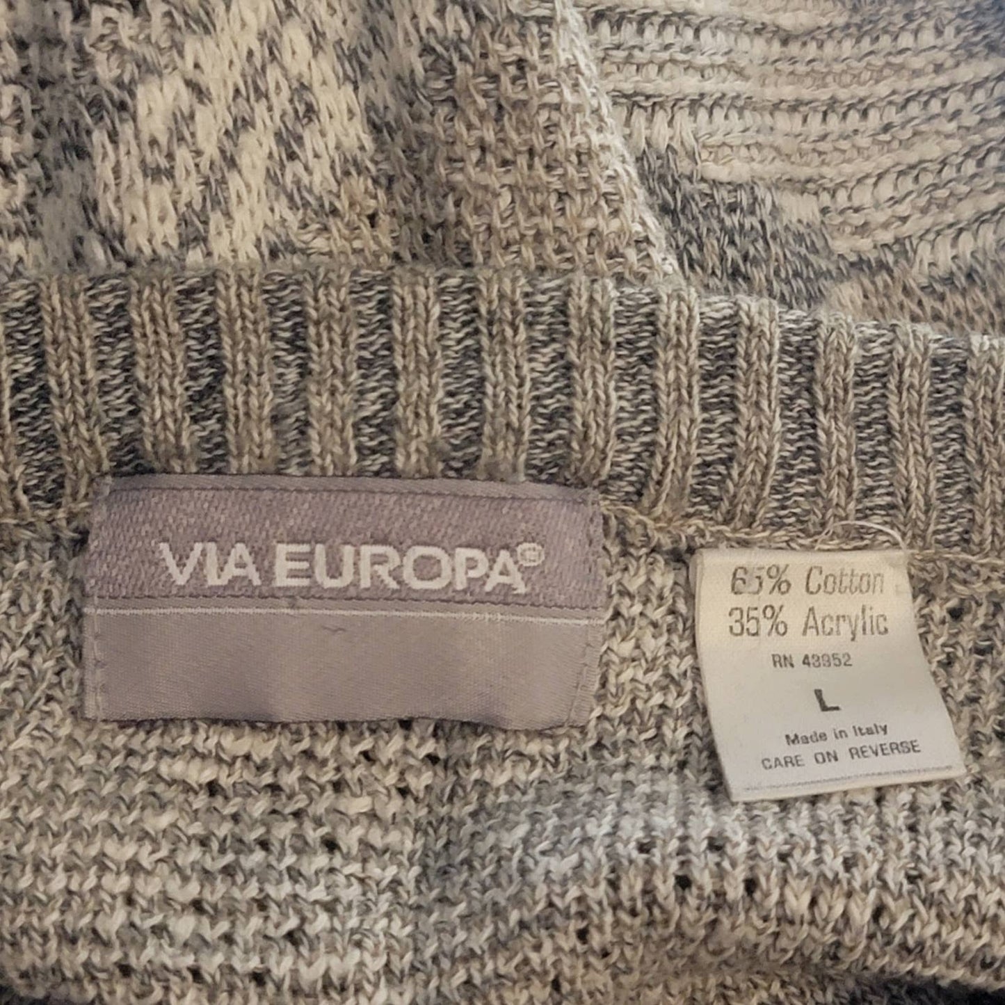 Vintage 90s Chunky Knit Italian Sweater by Via Europa- L