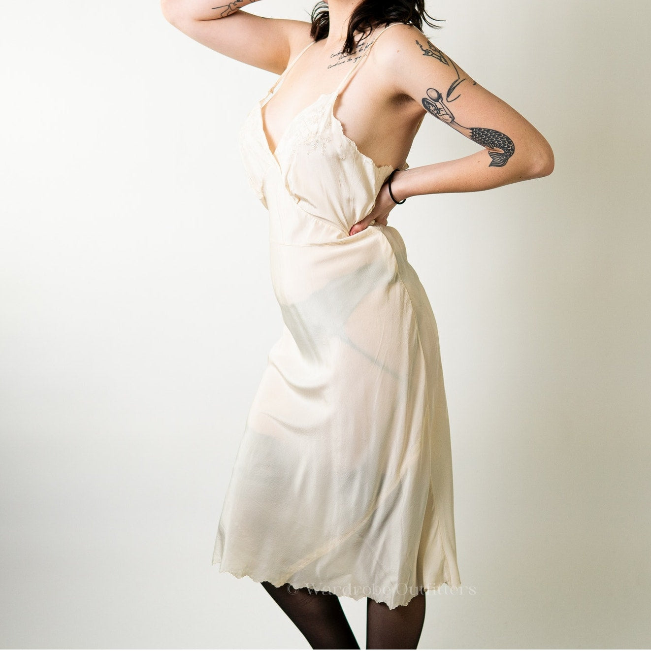 Vintage White Slip Dress Lingerie