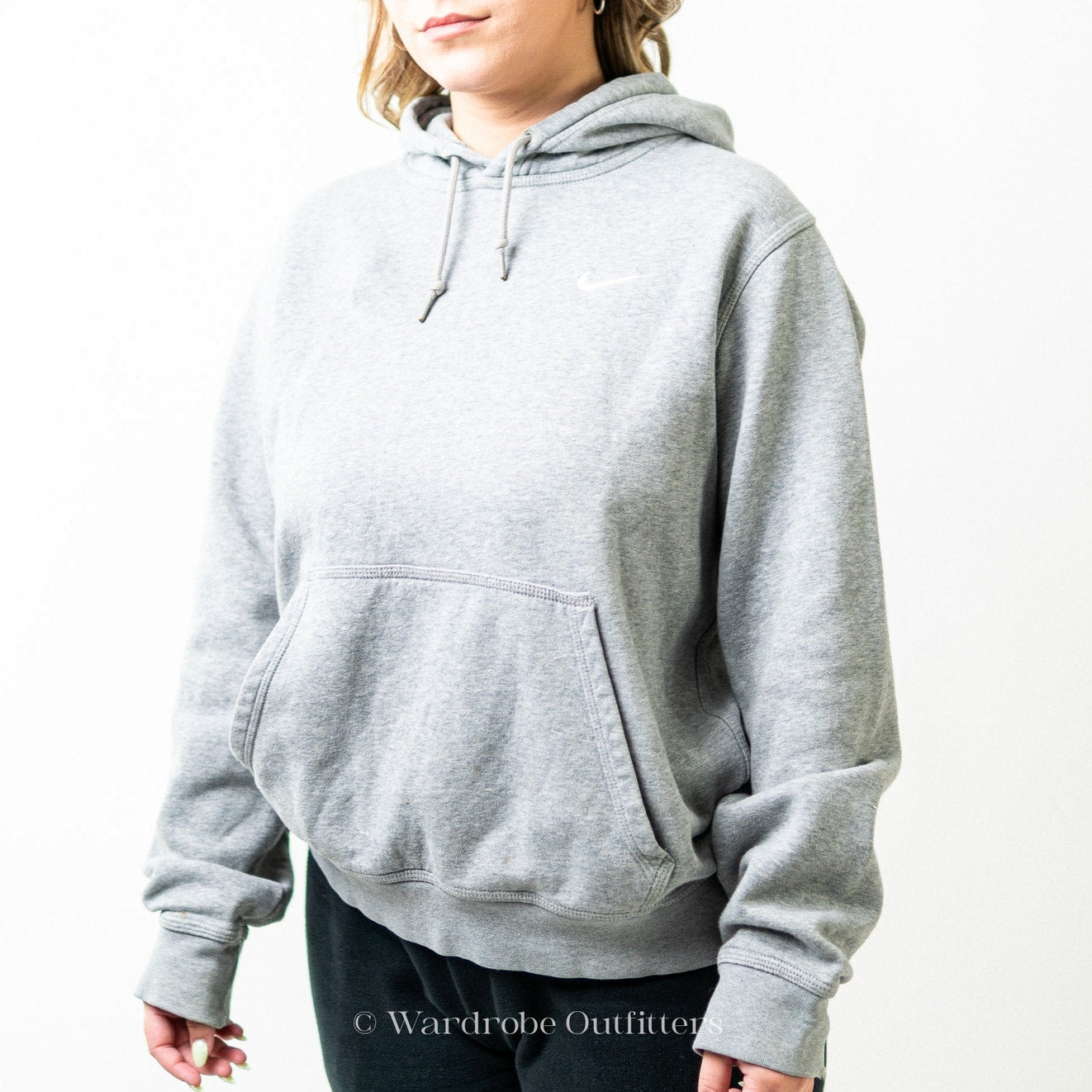 Grey x White Nike Hoodie Sweatshirt