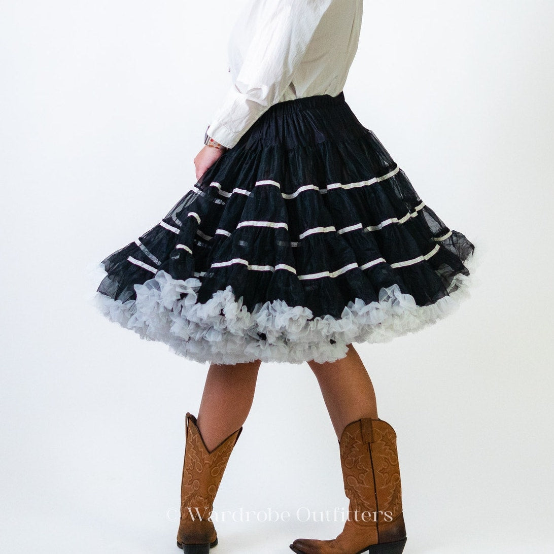 Vintage 70's Western Puffy Tulle Cowgirl Skirt Tutu