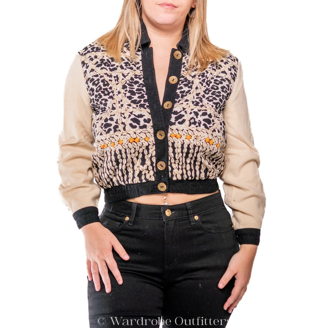 Vintage 1980’s does 1950’s Howard Wolf Floral Silky Cropped Jacket