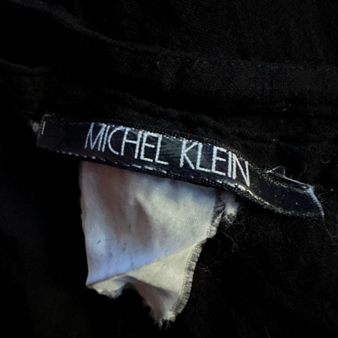 Vintage 90s Michel Klein Sheer Black Linen Blouse