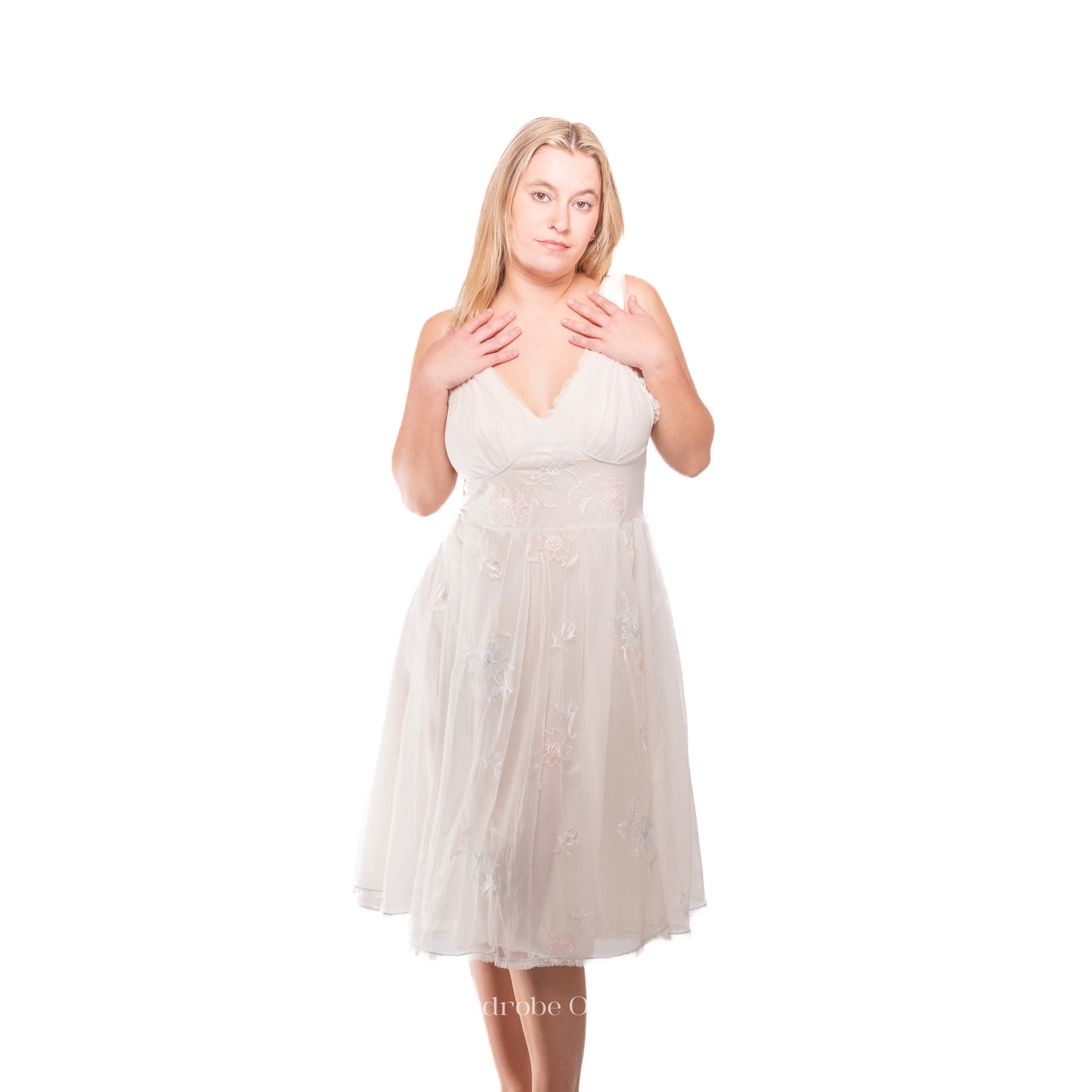 Vintage 50's Sheer White Nylon Gown Dress