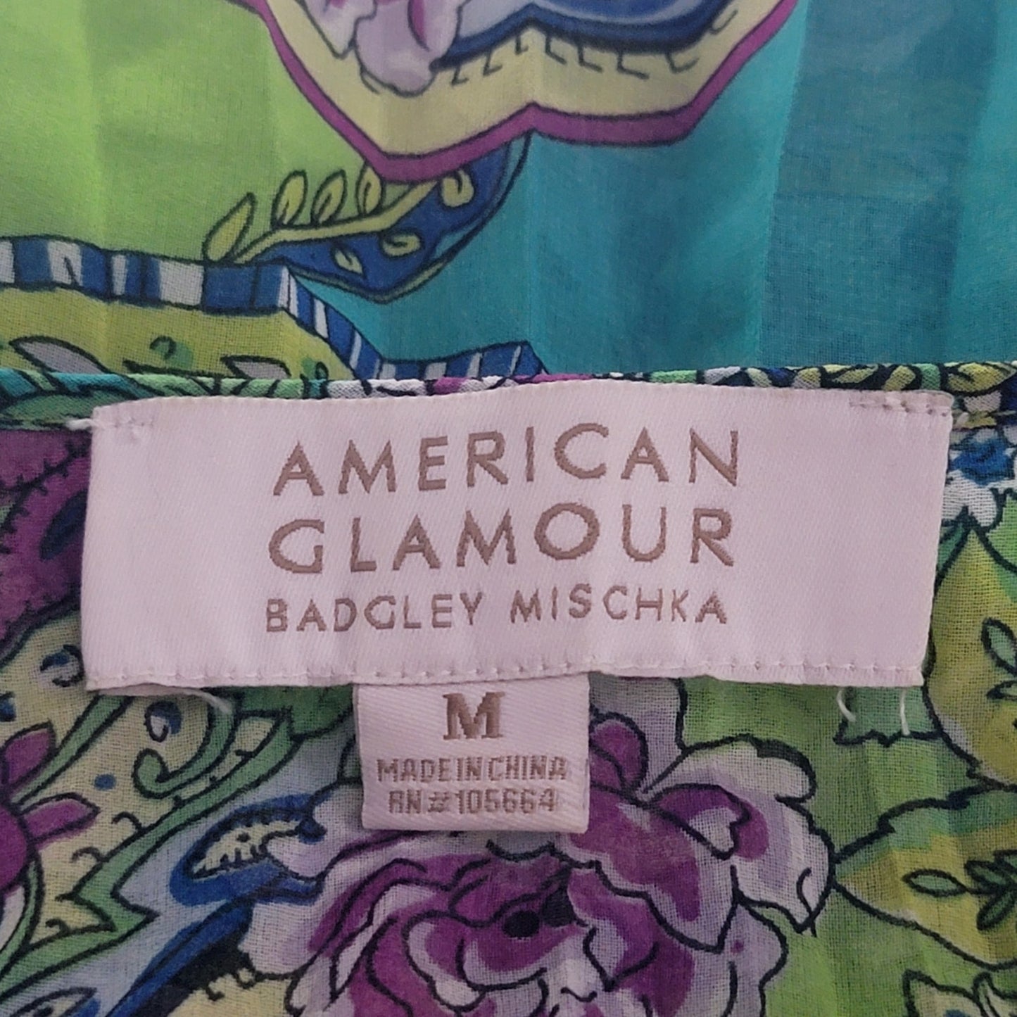 Neon Paisley Blouse x American Glamour by Badgley Mischka - M