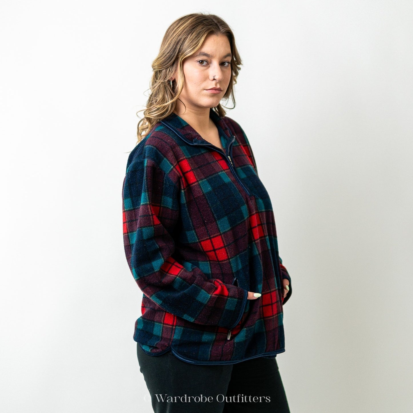 Vintage 90s Plaid Pullover Sweatshirt