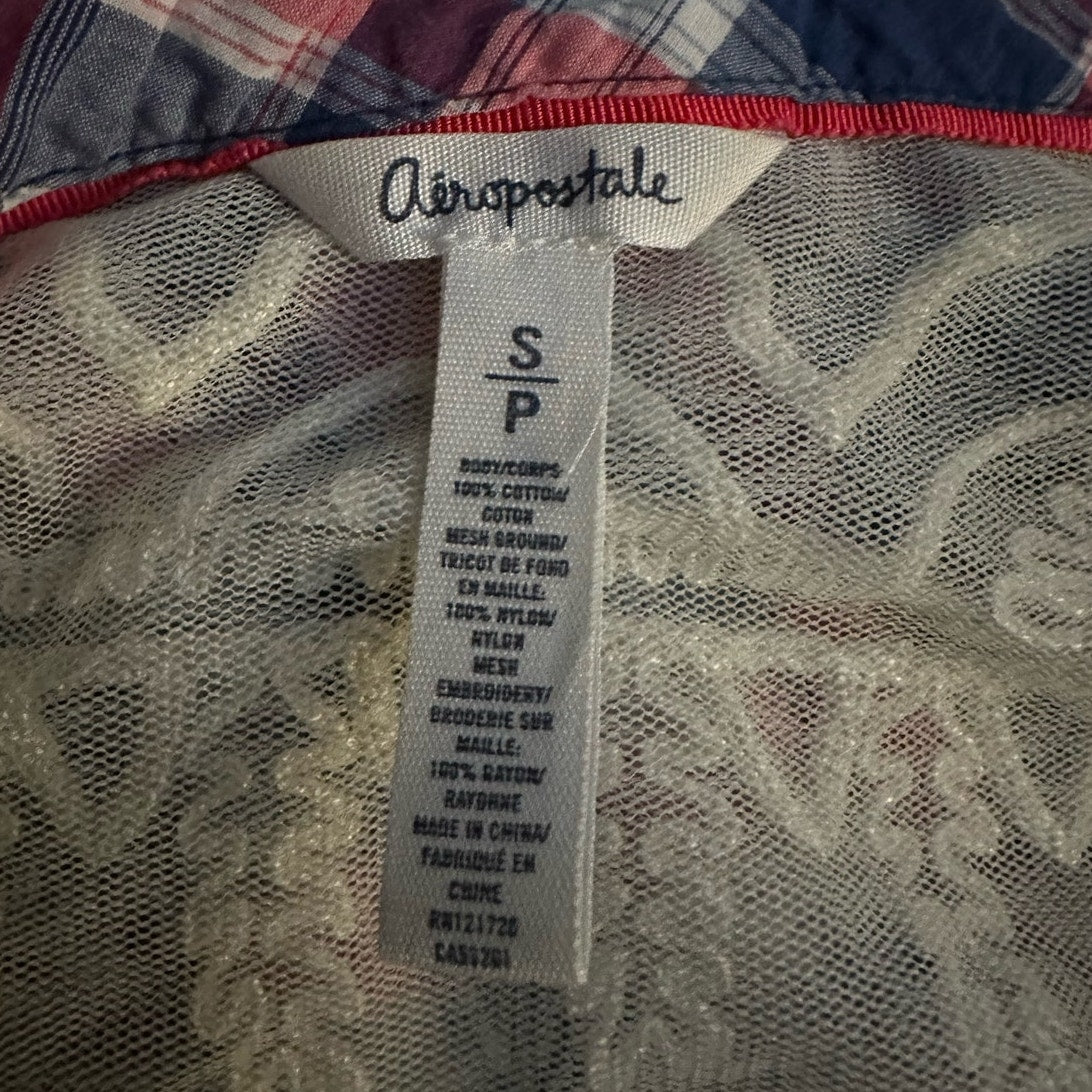 Vintage Y2k Aeropostale Plaid Lace Flannel