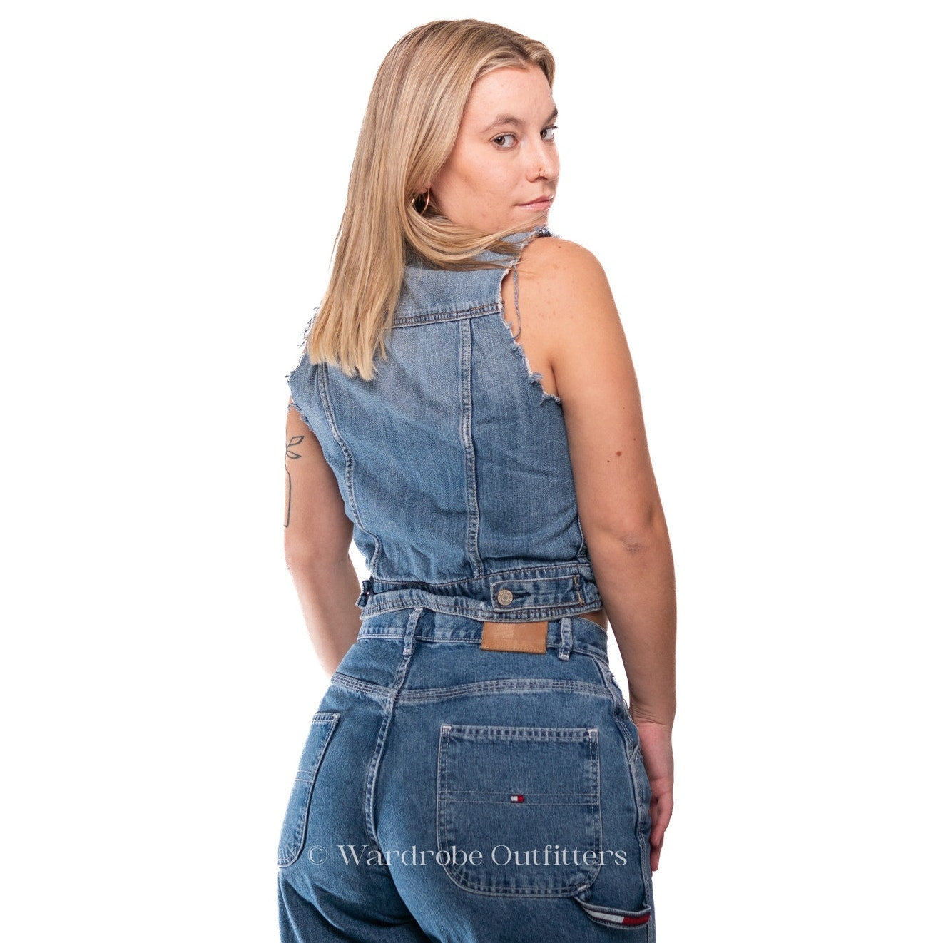 2010 AEO Denim Cropped Cutoff Vest