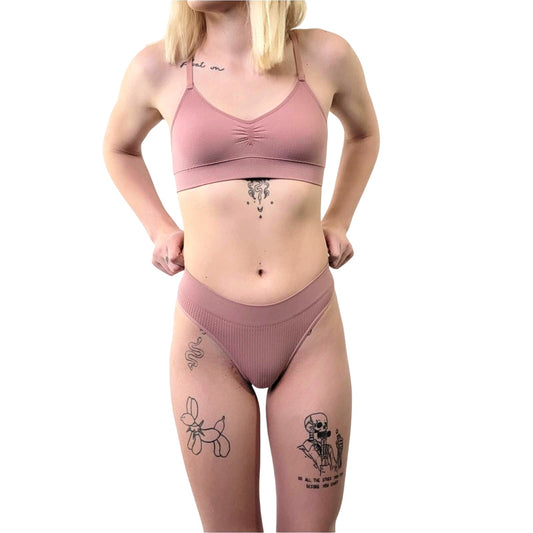 Dusty Pink Plain Lingerie Set - S