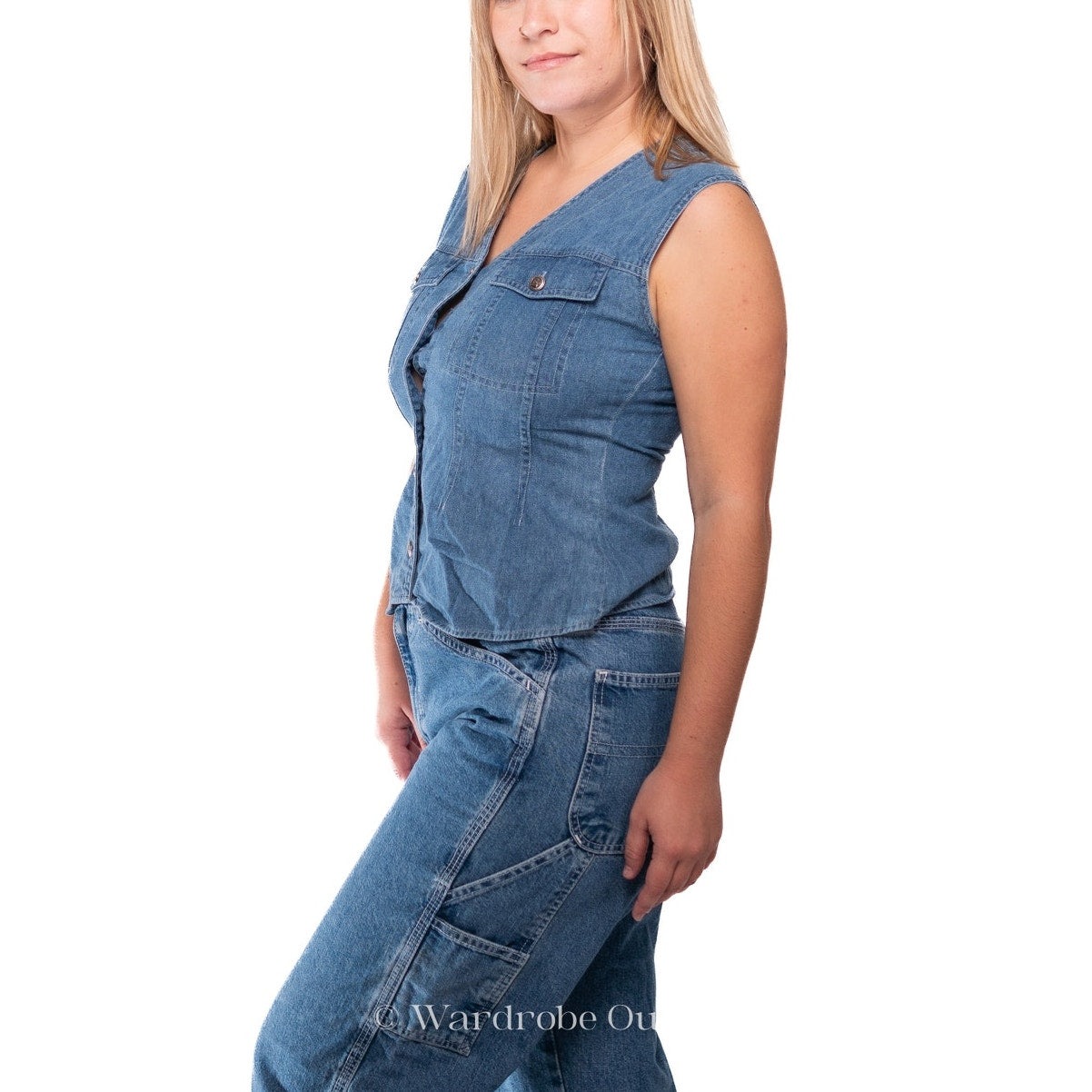 Vintage 90s Western Denim Vest