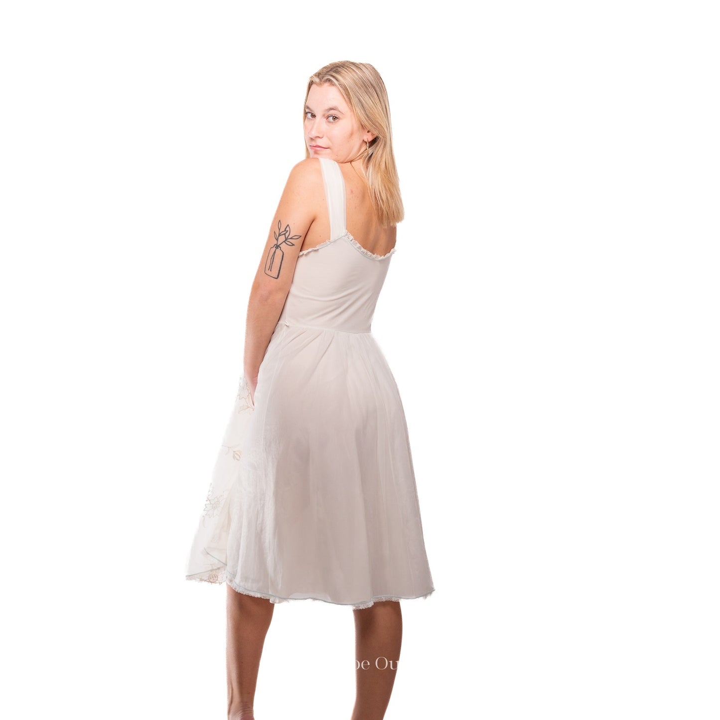 Vintage 50's Sheer White Nylon Gown Dress