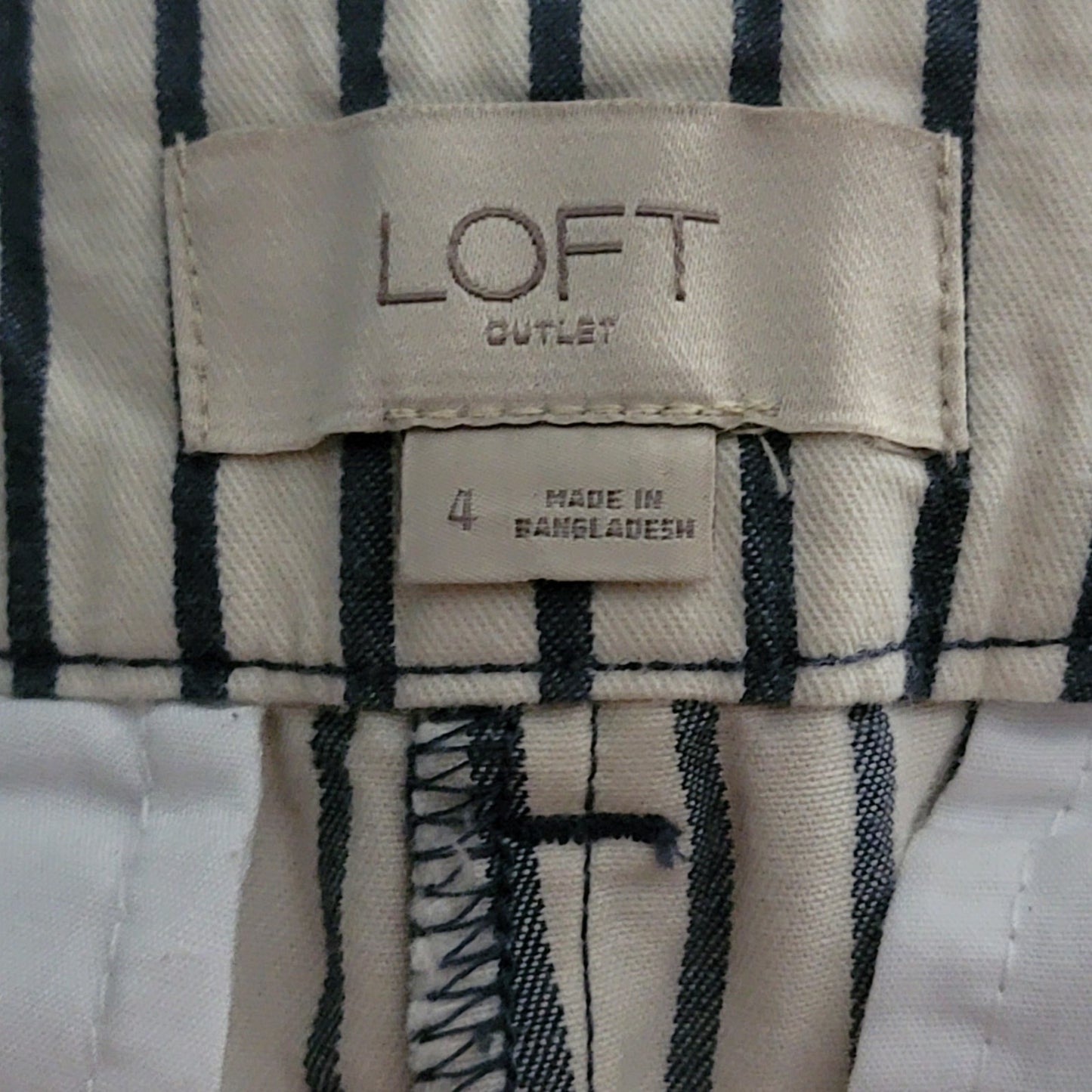 LOFT Cotton Nautical Pinstripe Shorts