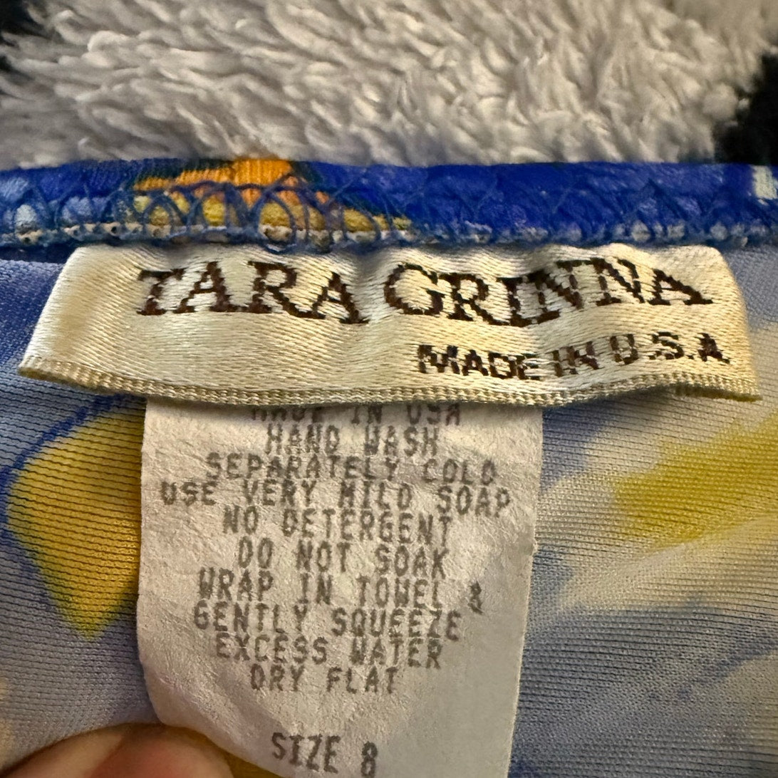 Vintage 90s Tara Grinna Designer Bikini Rare V Front High Waisted Bikini Bottoms