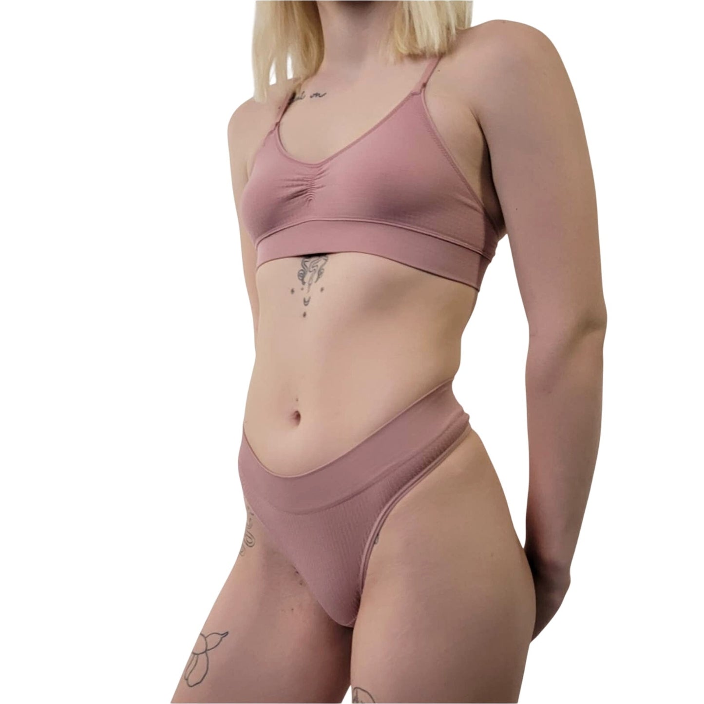 Dusty Pink Plain Lingerie Set - S