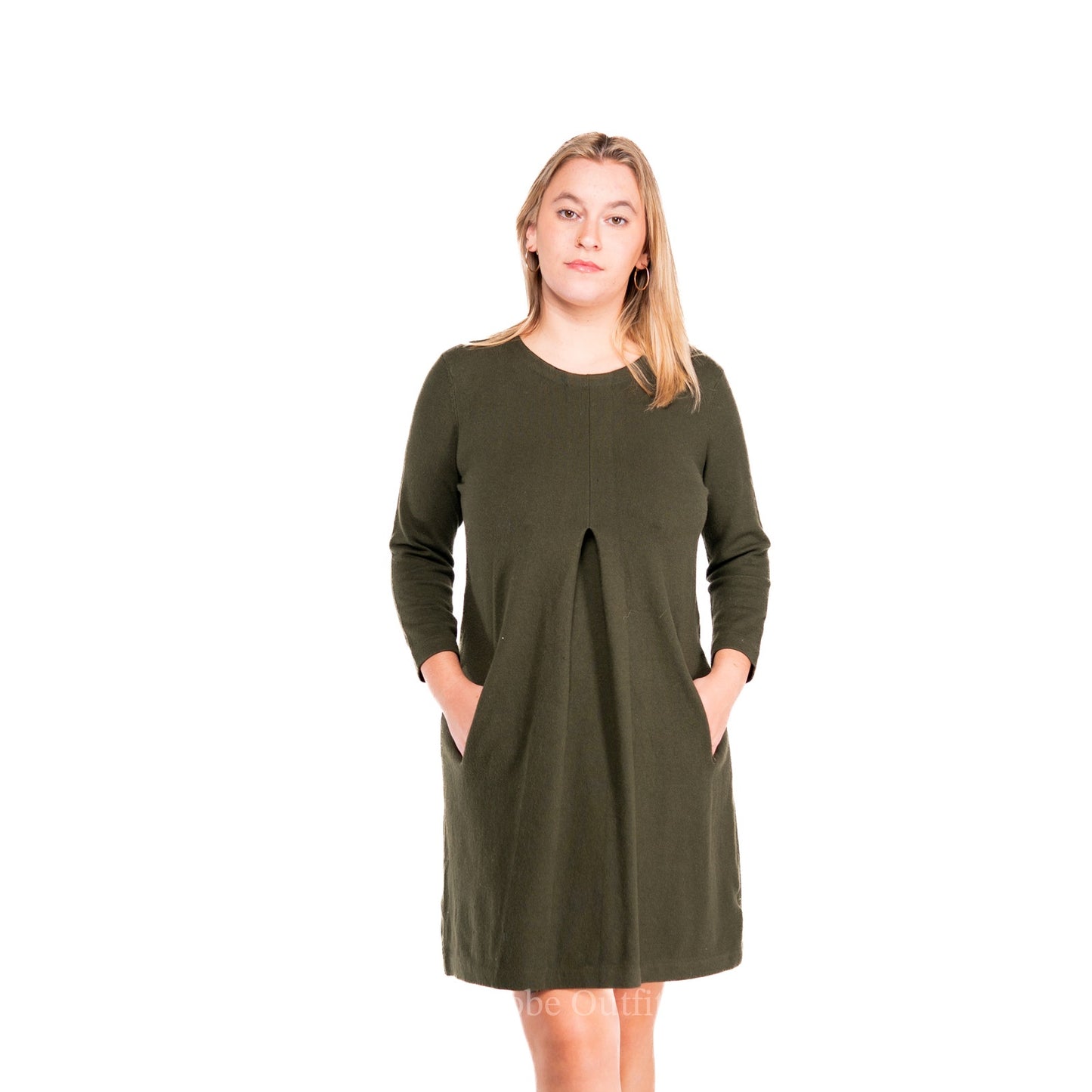 Tyler Boe Cashmere Olive Green Sweater Dress - S