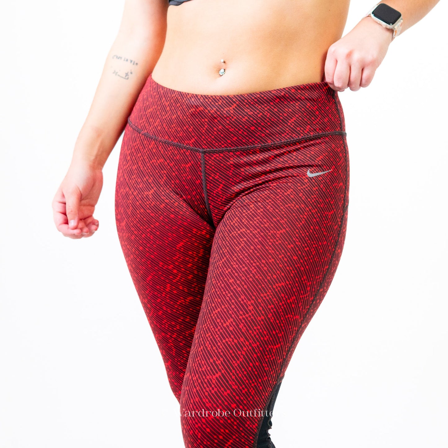 NIKE PRO Dri-Fit Red x Black Spandex Lycra Leggings