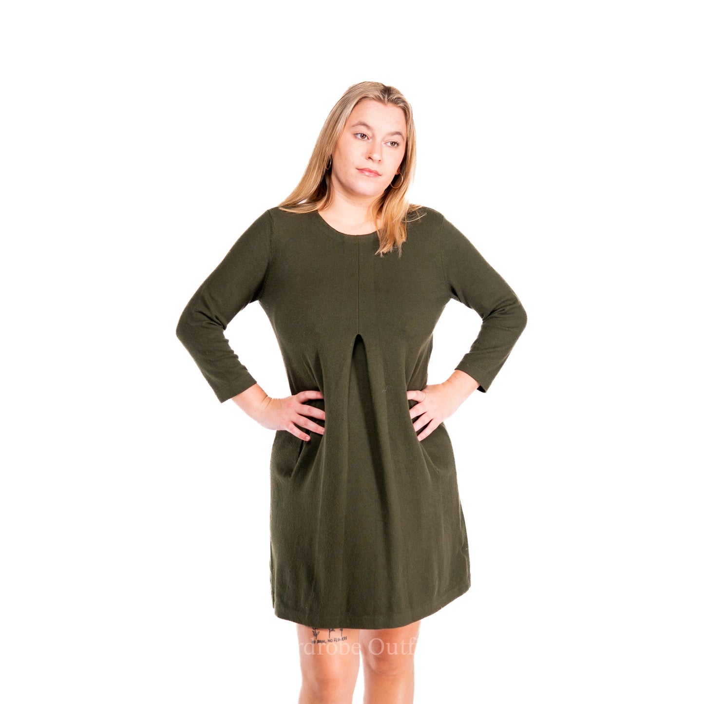 Tyler Boe Cashmere Olive Green Sweater Dress - S