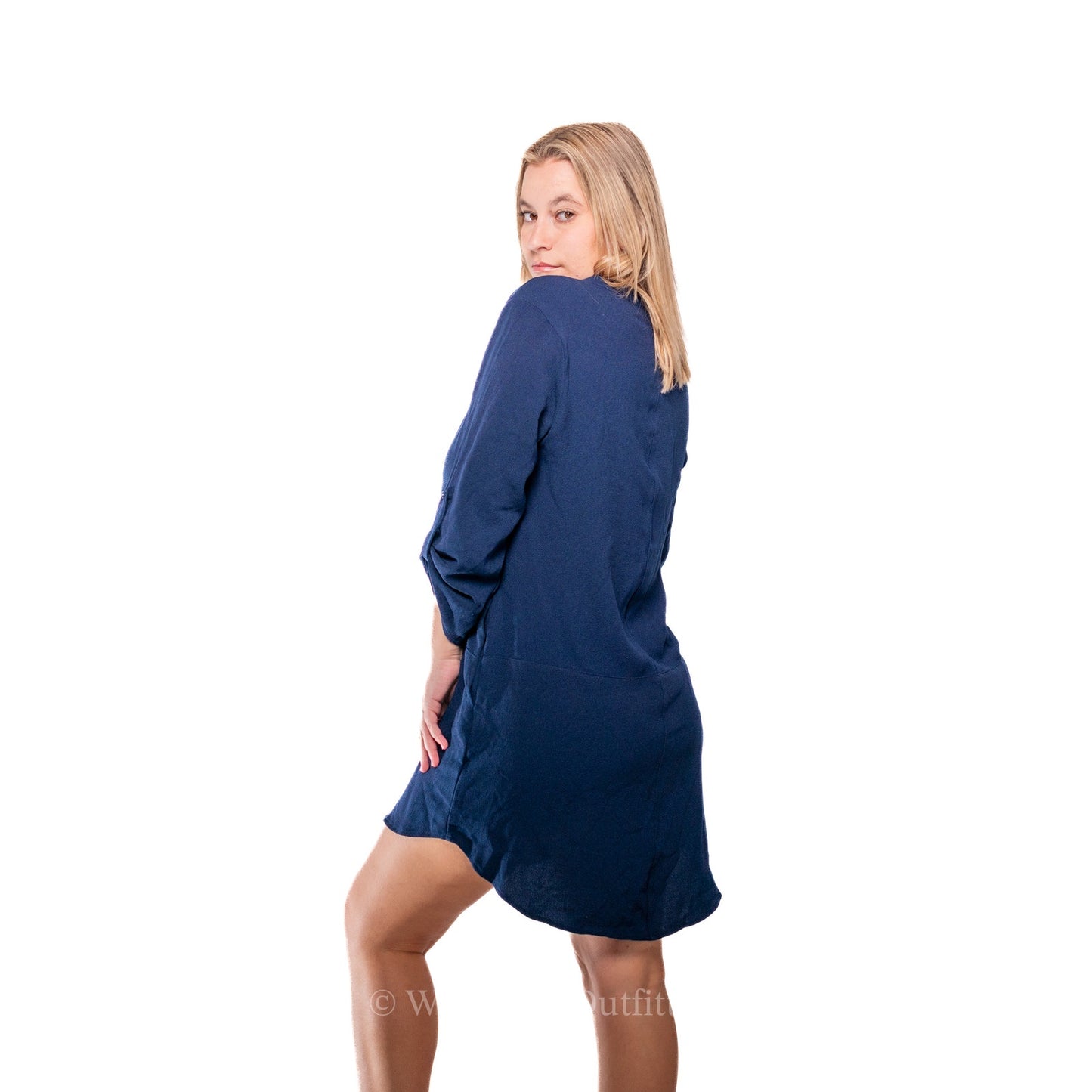 Lush x Anthropologie Navy Blue Summer Tunic Shirt Dress - M