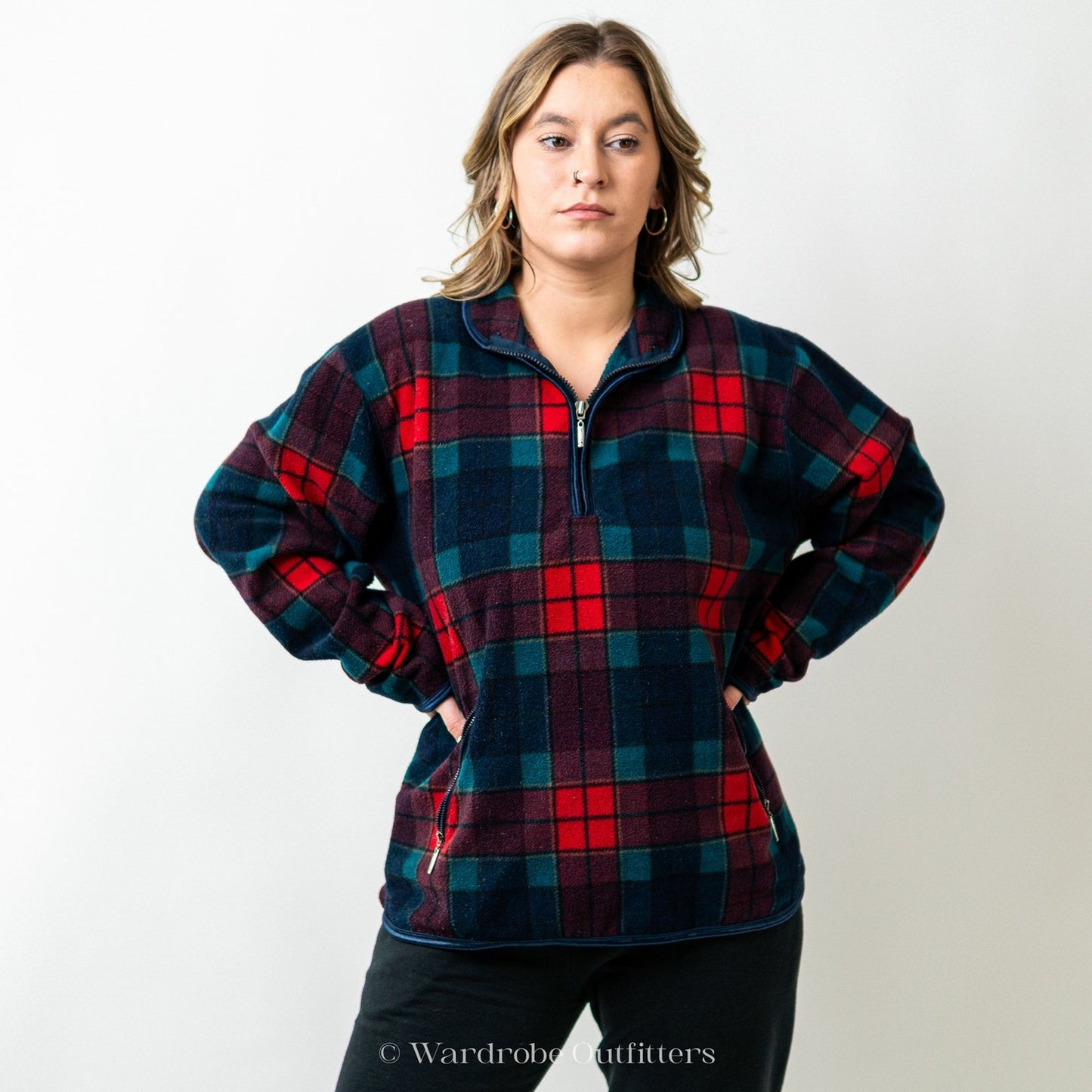 Vintage 90s Plaid Pullover Sweatshirt