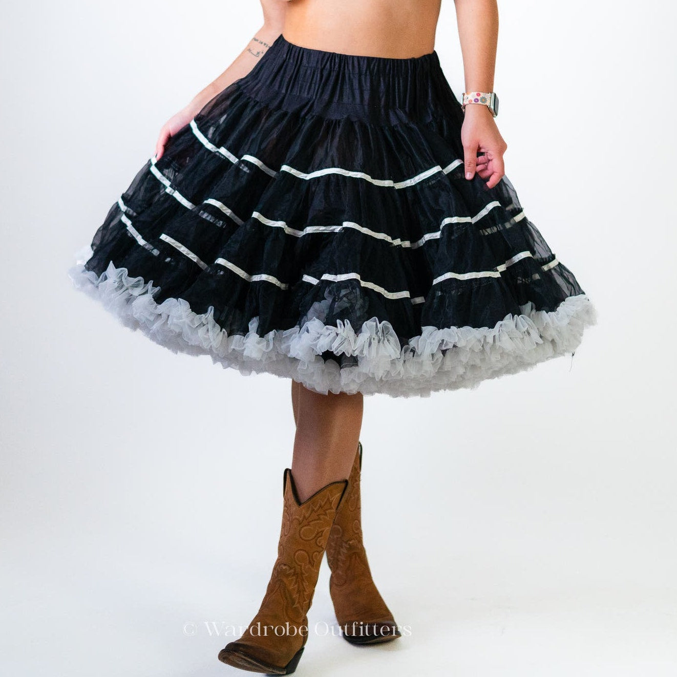 Vintage 70's Western Puffy Tulle Cowgirl Skirt Tutu