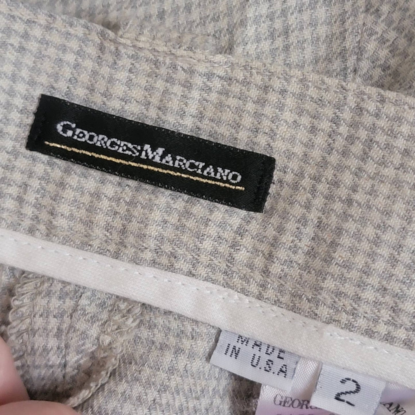 Vintage 70s MOD Georges Marciano Plaid Houndstooth Trouser Pants - 2