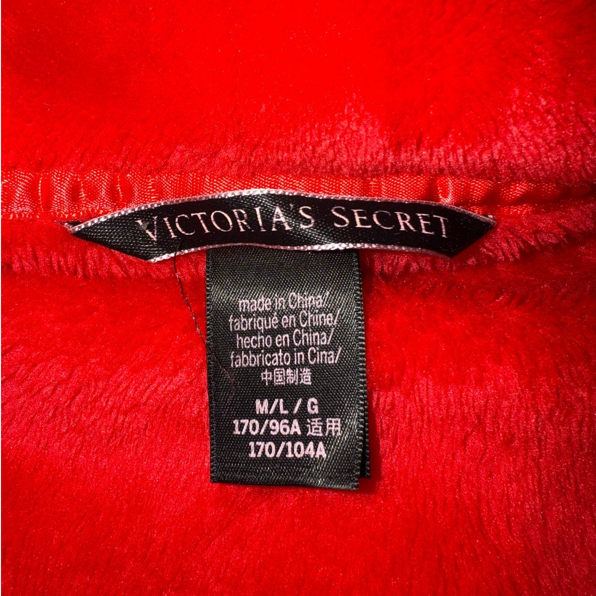 Victoria's Secret Red Plush Sexy Short Cozy Robe, M/L