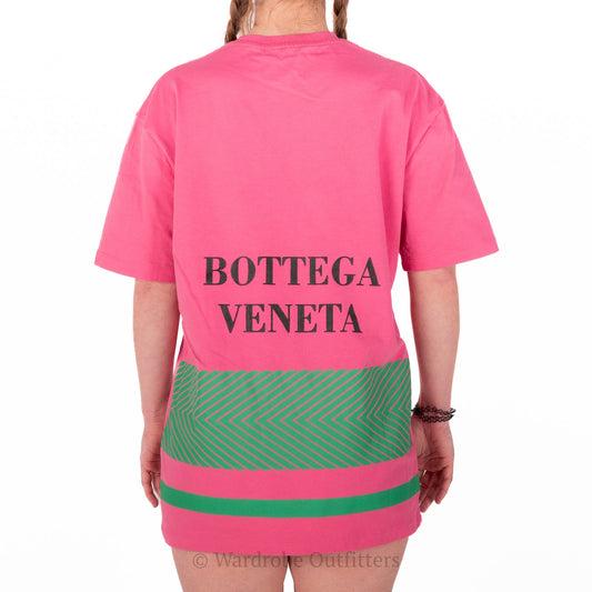 Bottega Veneta Italian Designer Pink Double Layer Tee